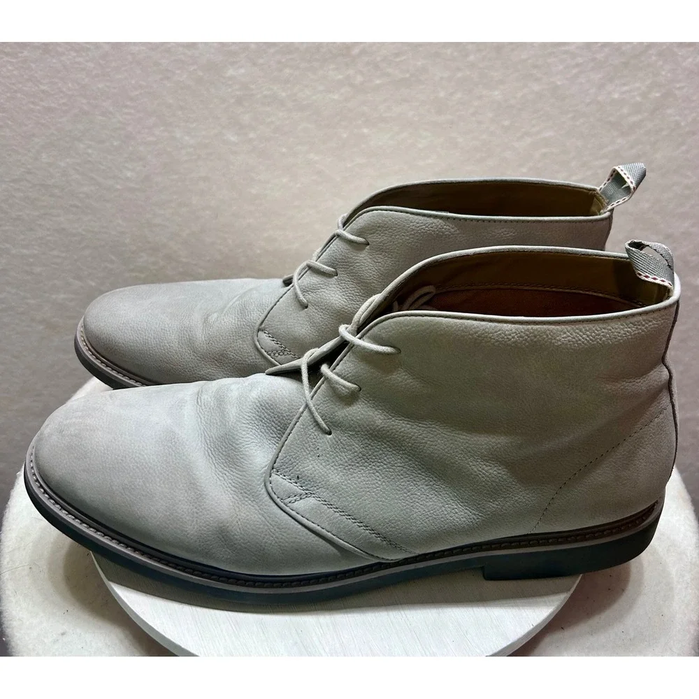 Aldo Mens Grey Leather Chukka Boots Lace Up Ankle Shoes Size 13 US 46 EUR